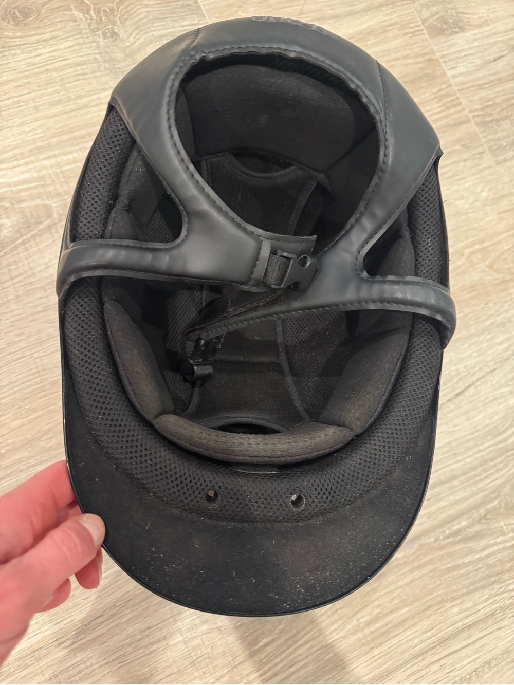 OneK Black Riding Helmet with Silver Vent Accents - Picture 7 of 12